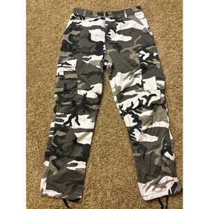Y2K Rothco Ultra Force White Camo BDU Cargo Pants Mens Size 31 Waist